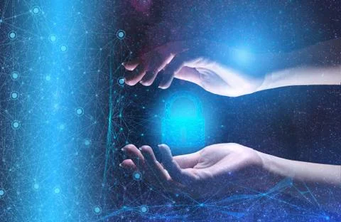 Conceptual representation of the use of artificial intelligence of future tec Stock Photos