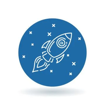Conceptual rocket flying icon Stock Illustration