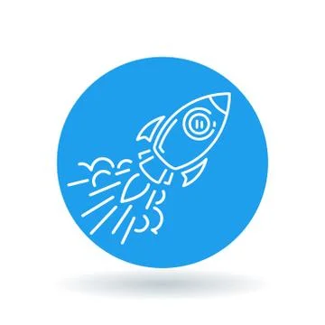 Conceptual rocket flying icon Stock Illustration
