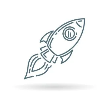 Conceptual rocket flying icon Stock Illustration