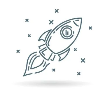 Conceptual rocket flying icon Stock Illustration