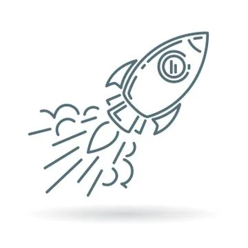 Conceptual rocket flying icon Stock Illustration