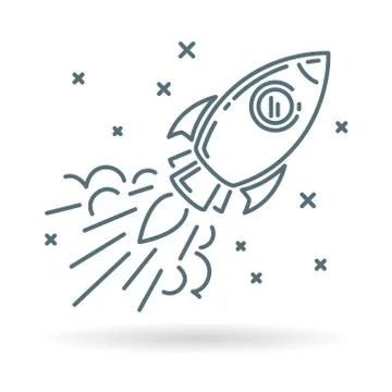 Conceptual rocket flying icon Stock Illustration