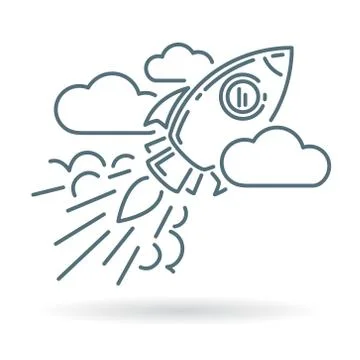 Conceptual rocket flying icon Stock Illustration