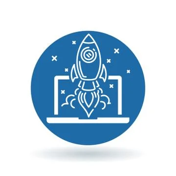 Conceptual rocket launch icon Stock Illustration