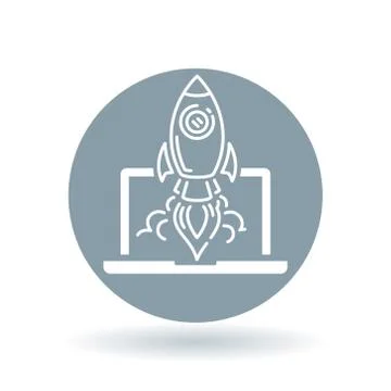 Conceptual rocket launch icon Stock Illustration
