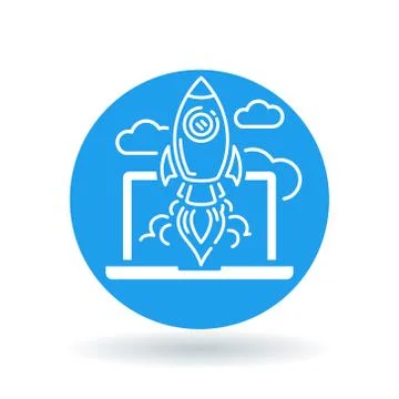 Conceptual rocket launch icon Stock Illustration