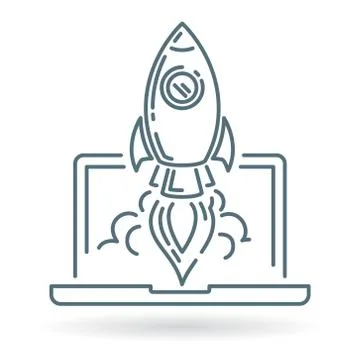 Conceptual rocket launch icon Stock Illustration