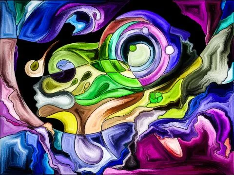 Conceptual Self Fragmentation Illustrazione stock