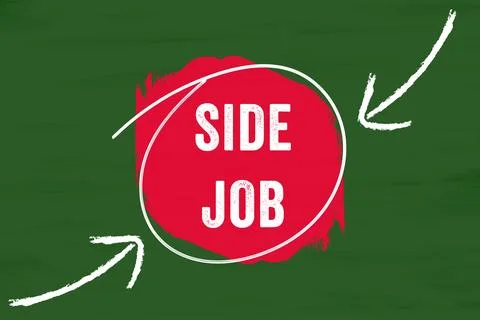 Conceptual side job symbol text Stock Illustration