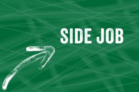 Conceptual side job symbol text Stock Illustration