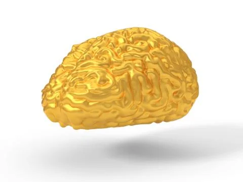 Conceptual simple brain design. 3d illustration. Stock Illustration