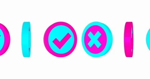 Conceptual simple symbol of agree and disagree with looped animation Stock-Footage 119773178