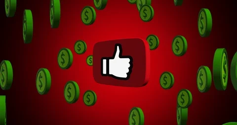 Conceptual simple symbol of like and dollar with looped animation Stock Footage 119774381
