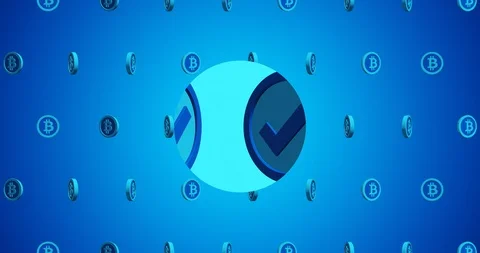 Conceptual simple symbol of bitcoin and agree with looped animation Stock Footage 119762434