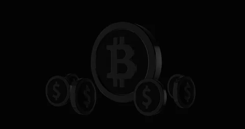 Conceptual simple symbol of bitcoin and dollar with looped animation Stock-Footage 119790552