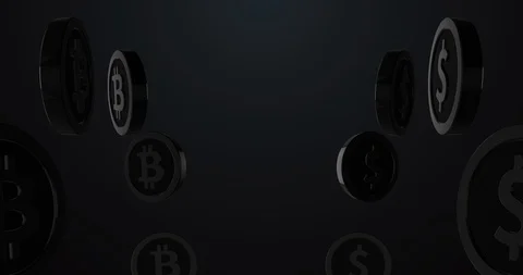 Conceptual simple symbol of dollar and bitcoin with looped animation Stock Footage 119766027