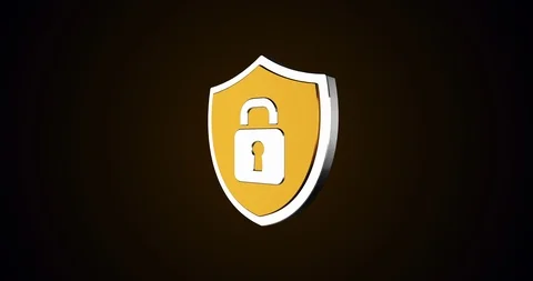Conceptual simple symbol of protect shield with looped animation Stock Footage 119820402