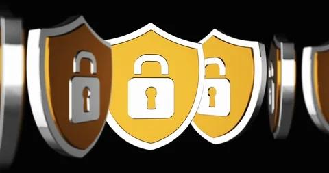 Conceptual simple symbol of protect shield with looped animation Stock Footage 119821206