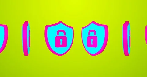 Conceptual simple symbol of protect shield with looped animation Stock Footage 119821612