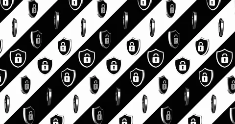 Conceptual simple symbol of protect shield with looped animation Stock Footage 119824746