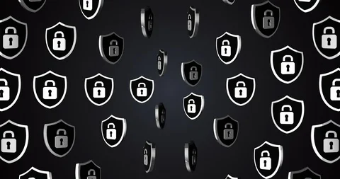 Conceptual simple symbol of protect shield with looped animation Stock Footage 119836761