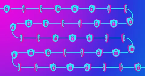 Conceptual simple symbol of protect shield with looped animation Stock Footage 119839657