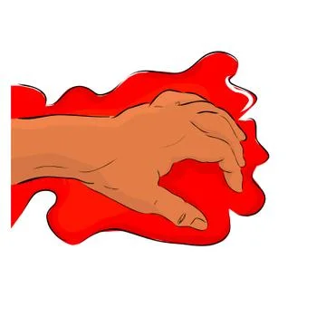 Conceptual Simple Vector Hand Draw Sketch, Illustration for victim of crimina Stock Illustration
