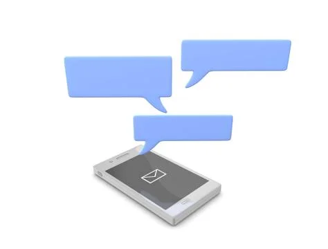 Conceptual smartphone chat, isolated on white 스톡 일러스트