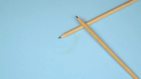 Conceptual stack of pencil over pastel background. Video stock 106806128