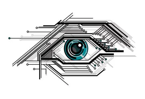 Conceptual tech stylized eye Stock Illustration