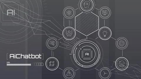 Conceptual technology with Chatbot with artificial intelligence. Stock-Illustration