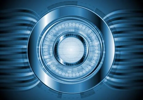 Conceptual technology design. Dark blue hi-tech detail and abstract waves.... Stock Photos