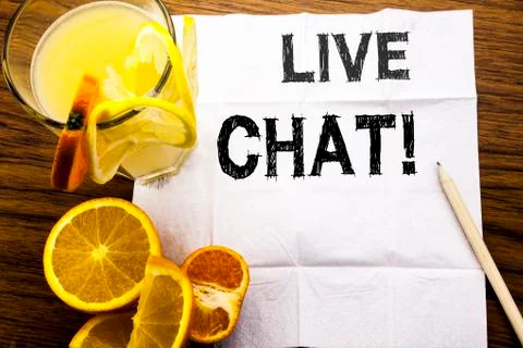 Conceptual text caption showing Live Chat . Concept for Communication Livecha Foto stock
