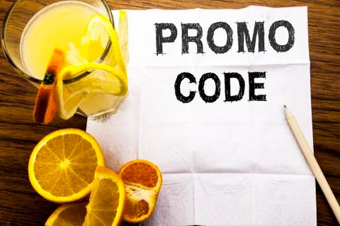 Conceptual text caption showing Promo Code. Concept for Promotion for Online  스톡 사진