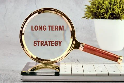 The conceptual text of the LONG TERM STRATEGY. A place to copy. Business concept Stock Photos