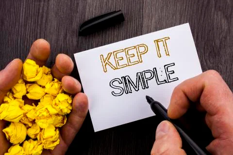 Conceptual text showing Keep It Simple. Business photo showcasing Simplicity  Stock Illustration