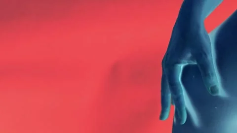 Conceptual thermal scan of human body part showing joint pain or inflammati.. Stock Footage 338439514