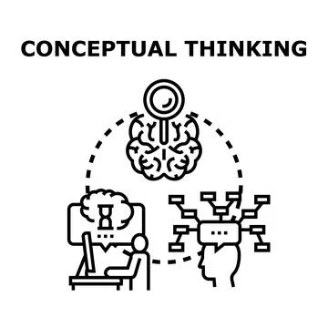Conceptual thinking process developing ideas and solutions イラスト素材