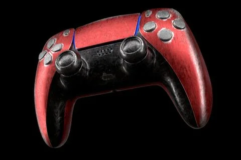Conceptual used video game controller or joystick with scratches isolated イラスト素材
