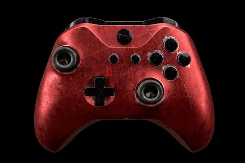 Conceptual used video game controller or joystick with scratches isolated イラスト素材