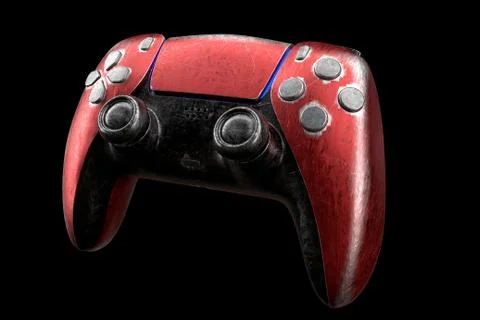 Conceptual used video game controller or joystick with scratches isolated イラスト素材