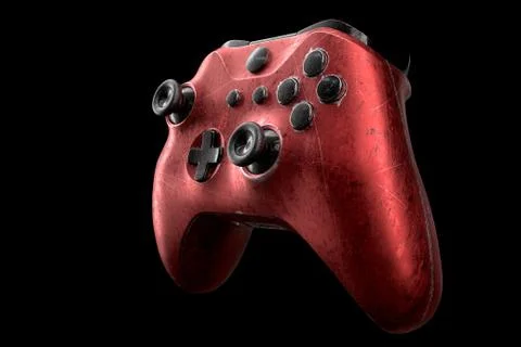Conceptual used video game controller or joystick with scratches isolated イラスト素材