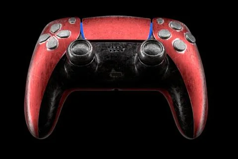 Conceptual used video game controller or joystick with scratches isolated イラスト素材