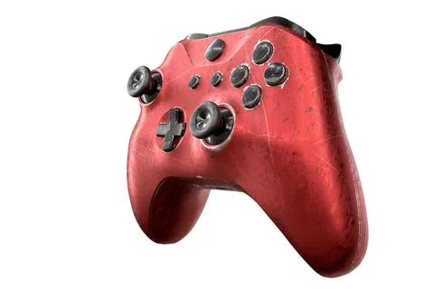 Conceptual used video game controller or joystick with scratches isolated Stock Illustration