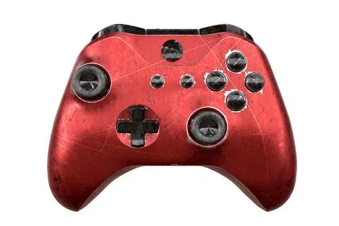Conceptual used video game controller or joystick with scratches isolated Stock Illustration