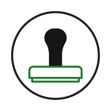 Conceptual validation icon with clean lines showcasing symbol authorization.. Stockillustratie