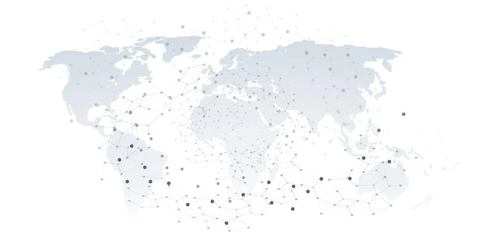 A conceptual vector graphic creative design showing a world map overlaid wi.. イラスト素材