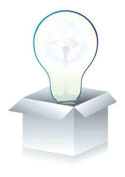 Conceptual vector illustration of 3d light-box icon Ilustración de archivo