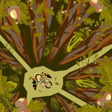 Conceptual vector illustration about the importance of forest conservation. Ilustración de archivo